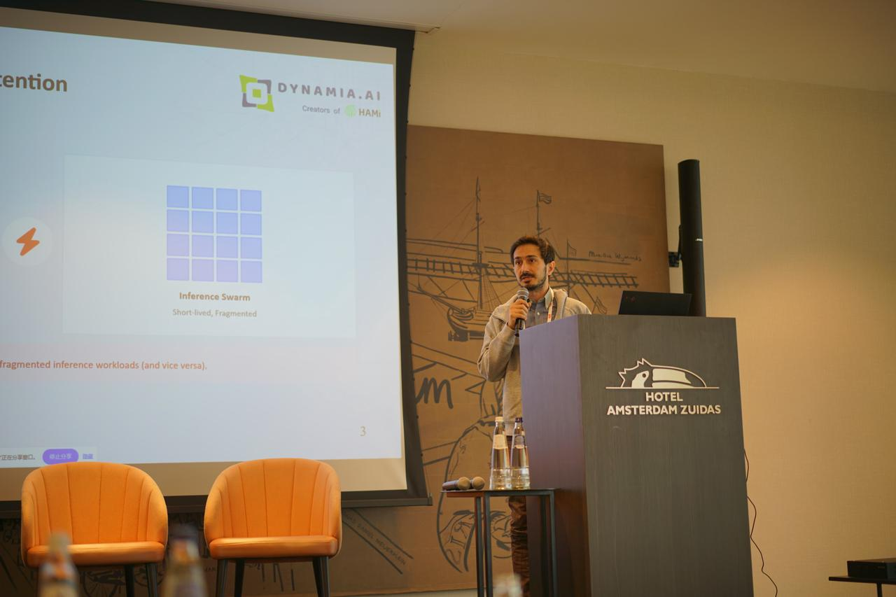 Reza presenting HAMi at AI Native Summit